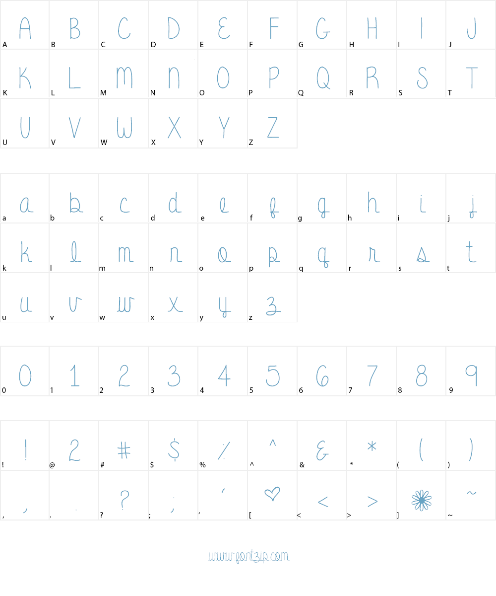 Eternal Promise Font Character